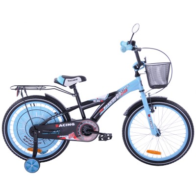 Detský bicykel 20 Fuzlu Racing Sport čierno-modrý